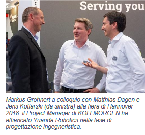 Markus Grohnert a colloquio con Matthias Dagen e Jens Kotlarski (da sinistra) alla fiera di Hannover 2018